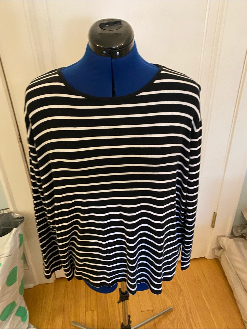 Ralph Lauren brand black and white striped long sleeve t shirt - size 3x